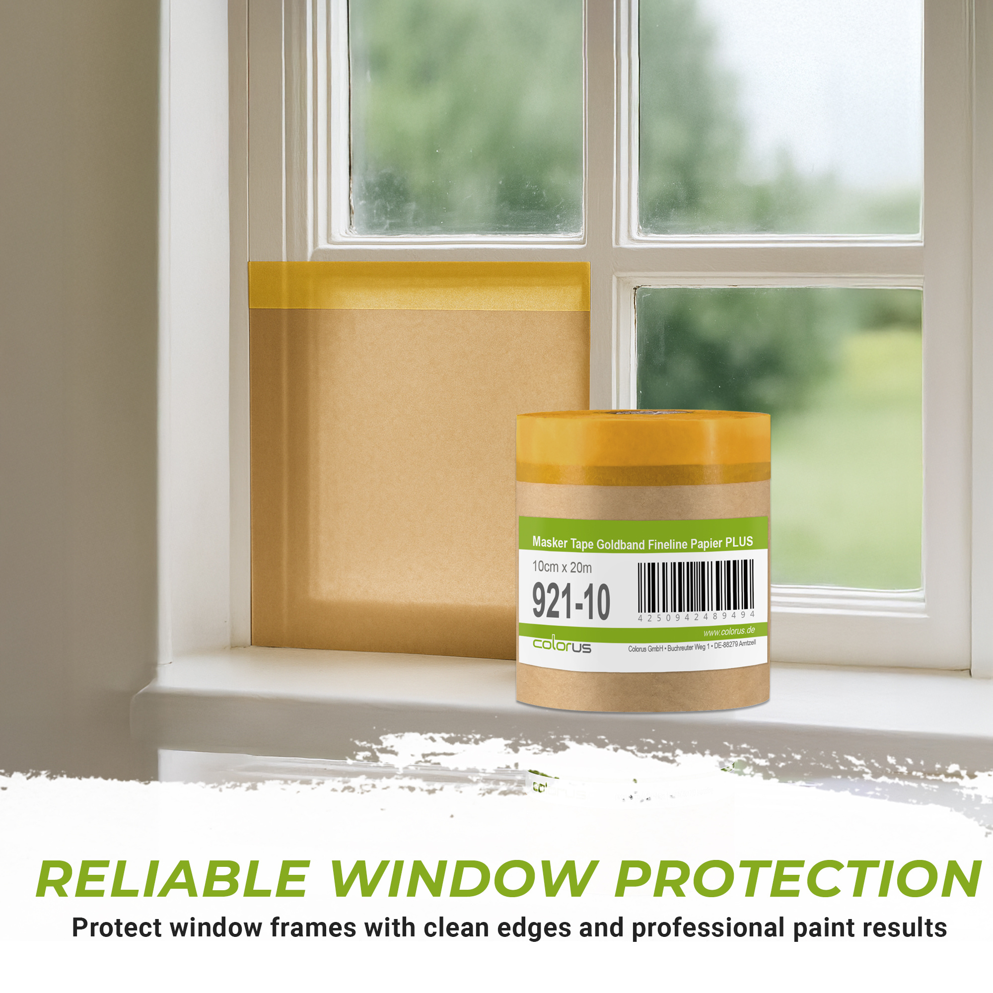 Colorus Premium Papier Masker Tape Goldband Fineline UV 30 10cm x 20m