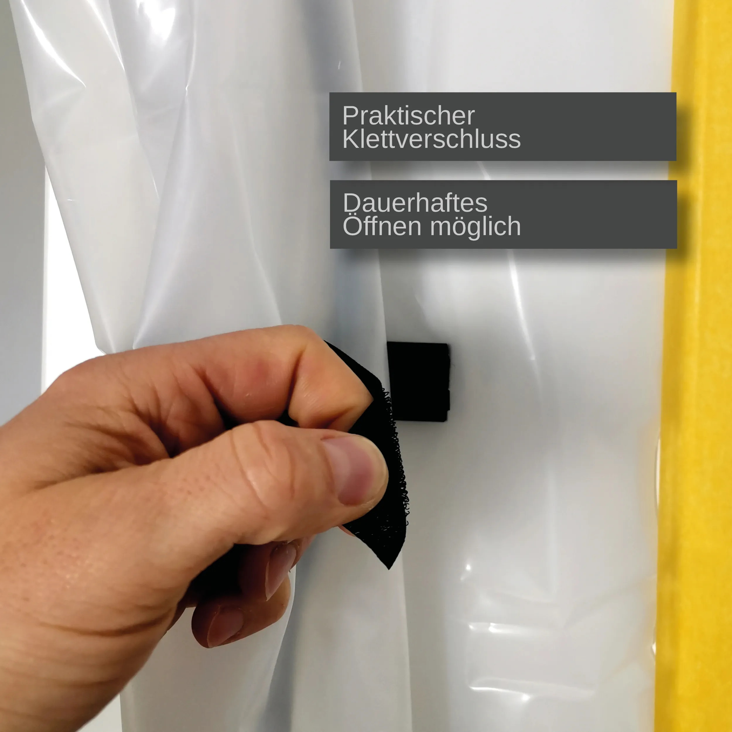 Porte anti-poussière en film LDPE 100µ avec fermeture éclair en L