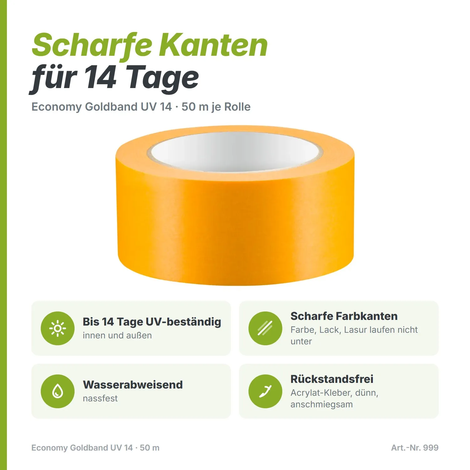 Economy Goldband UV 14 Klebeband 50m 50mm
