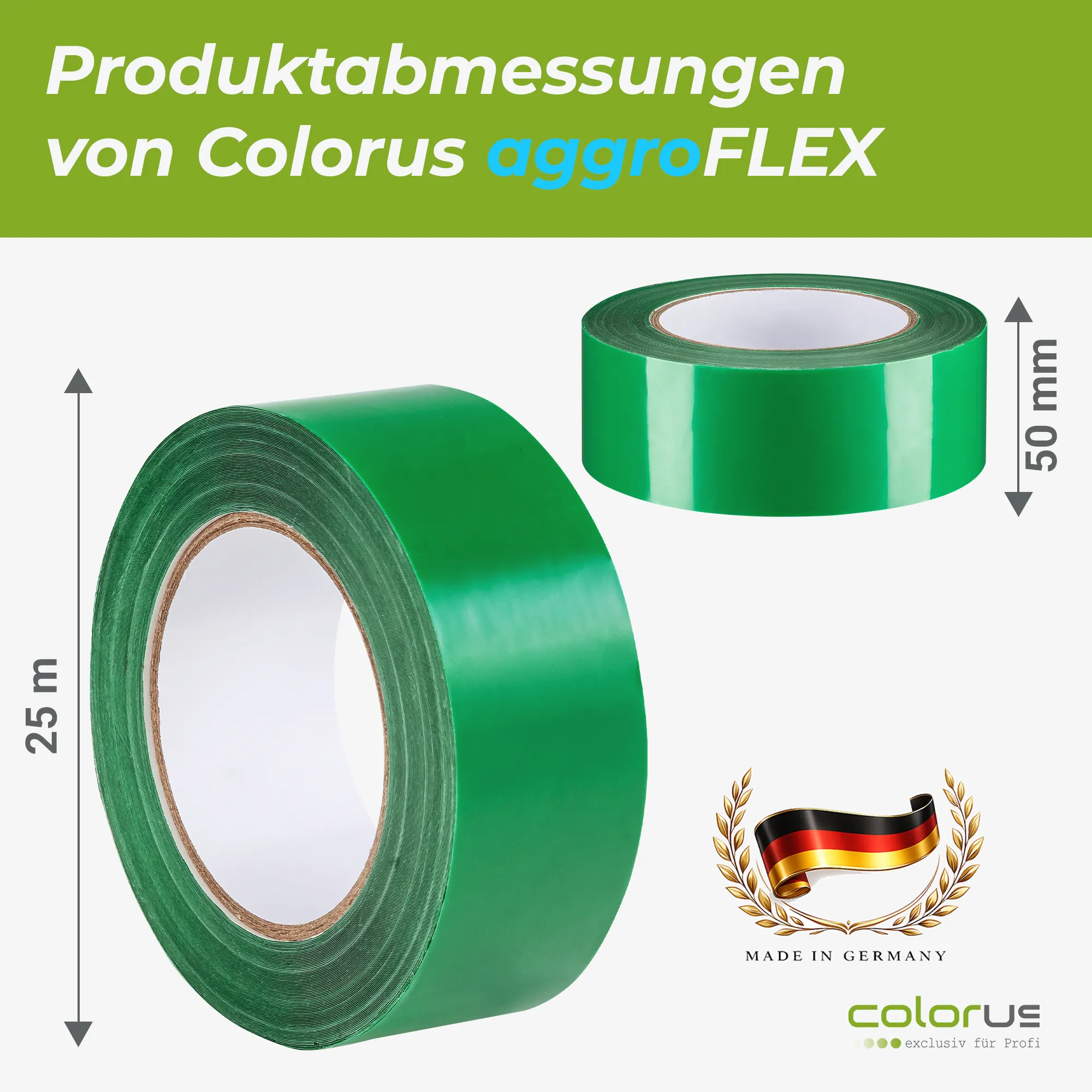 Colorus AggroFlex PLUS ruban adhésif pare-vapeur vert 25m 50mm