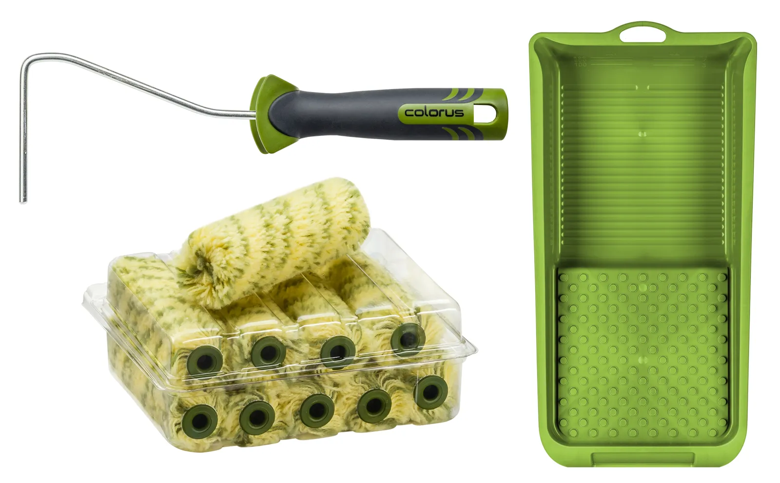 12-teiliges Premium Heizkörperroller-Set (10 cm) – Spinnfaser inkl. 2K-Bügel & Farbwanne