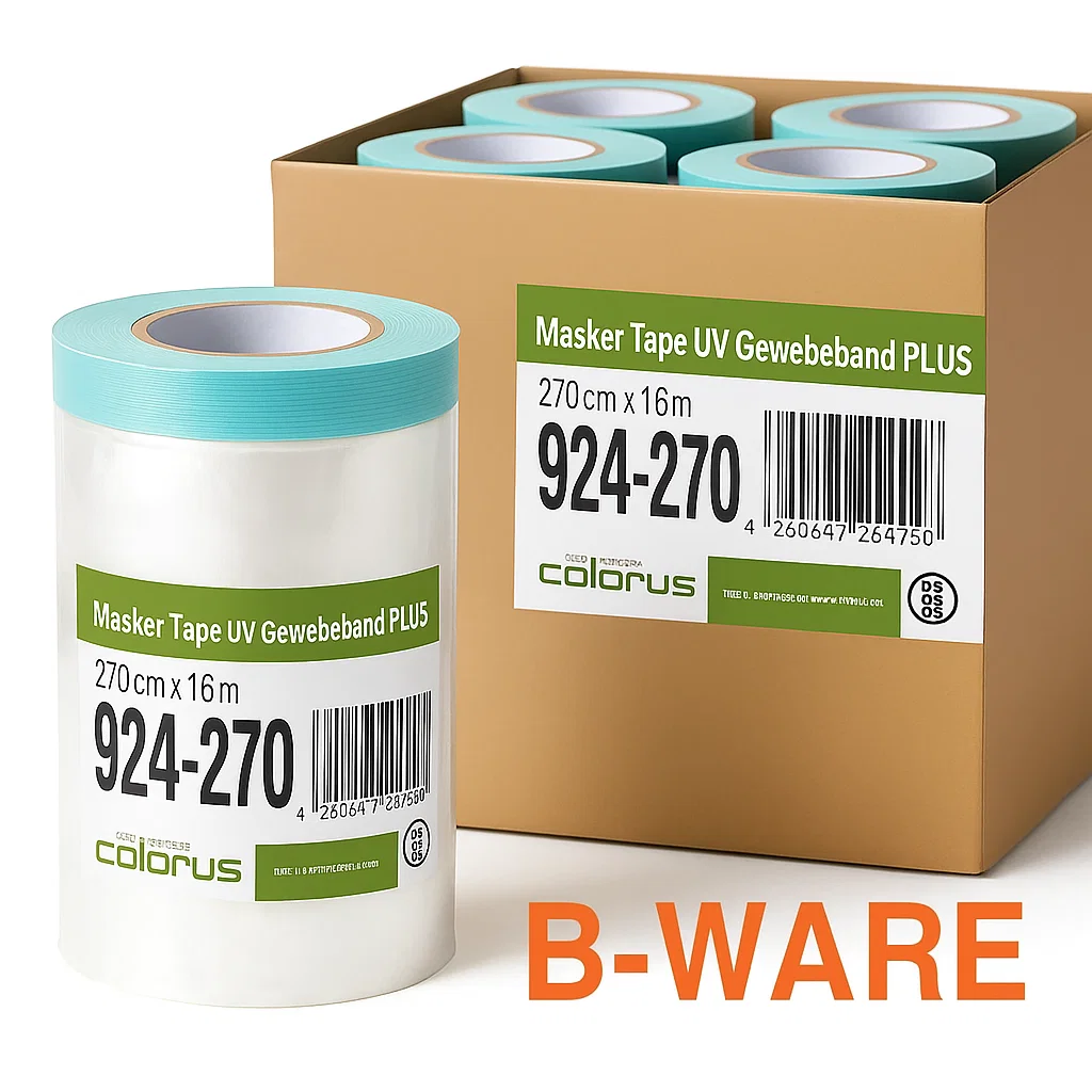 Aktion – 21× B-Ware Colorus Masker Tape PLUS UV Gewebe 270cm × 16m 