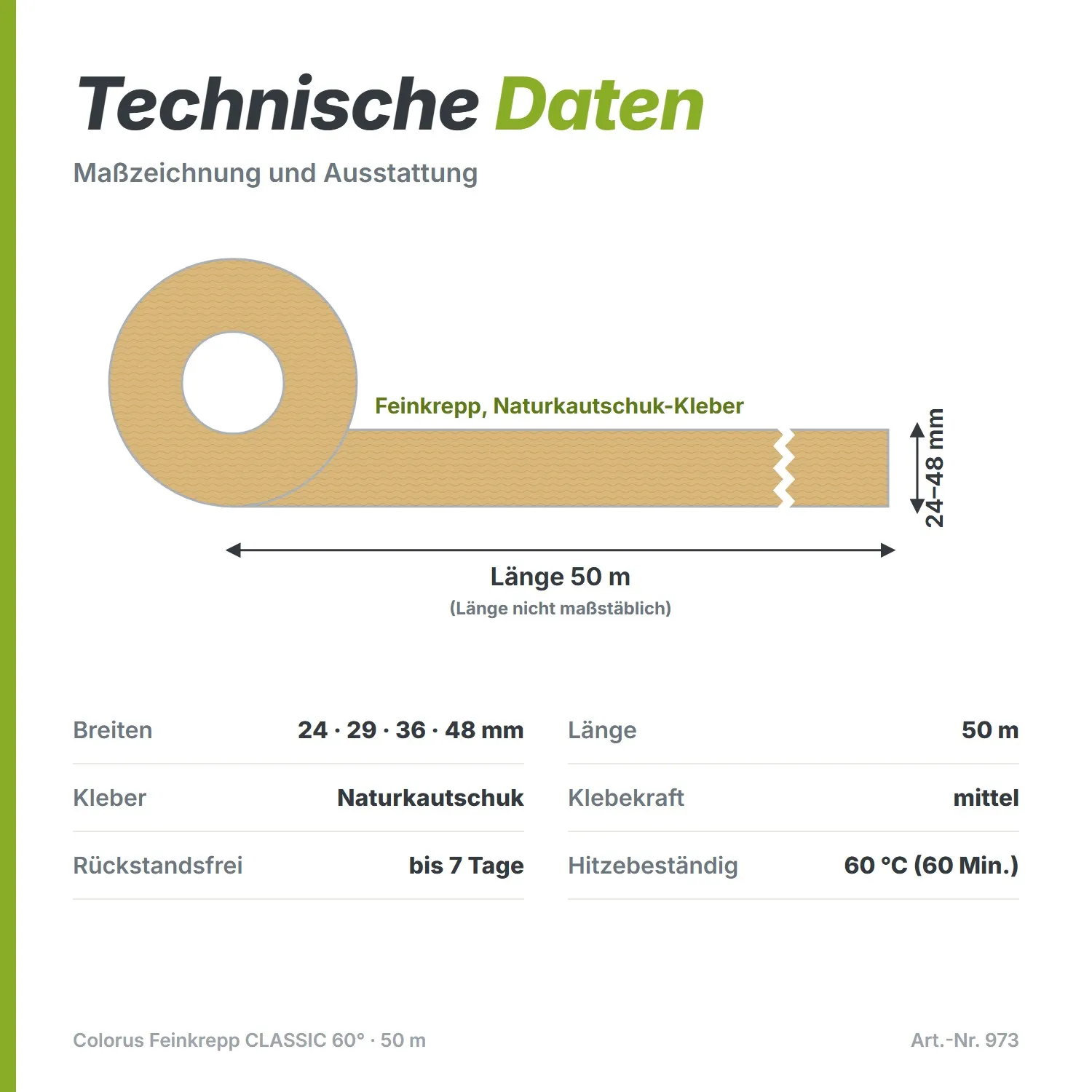 Profi Malerkrepp beige 60° Malerband 50m 24mm