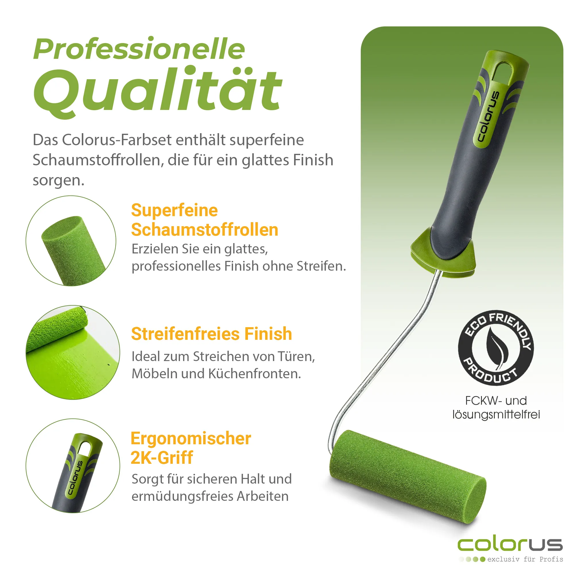 10 x Premium Lackierwalzen superfein 11cm gerade mit Bügel