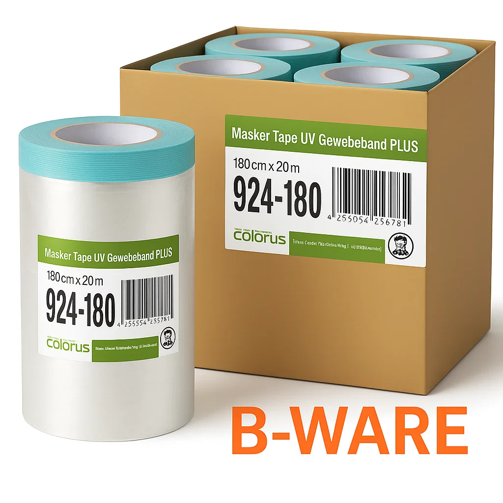 Aktion – 27× B-Ware Colorus Masker Tape PLUS UV Gewebe 180 cm × 20 m