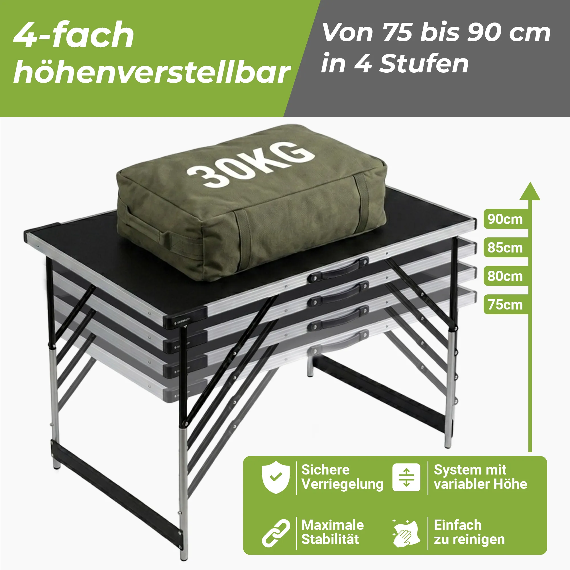 Mamba Tapeziertisch Set 3-teilig | Klappbar & Höhenverstellbar | 90 kg Gesamttragkraft