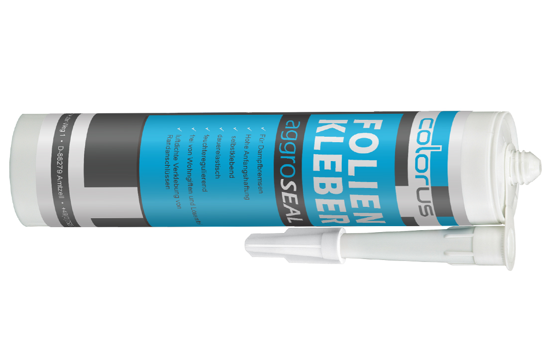 10 x Colorus Profi Folienkleber 310 ml | AggroSeal Dichtkleber Dichtmasse bauelastisch für Dampfbremsfolie Dampfsperrfolie Dampfsperre Dampfbremse | Folien-Anschlusskleber mit extrem hoher Haftung