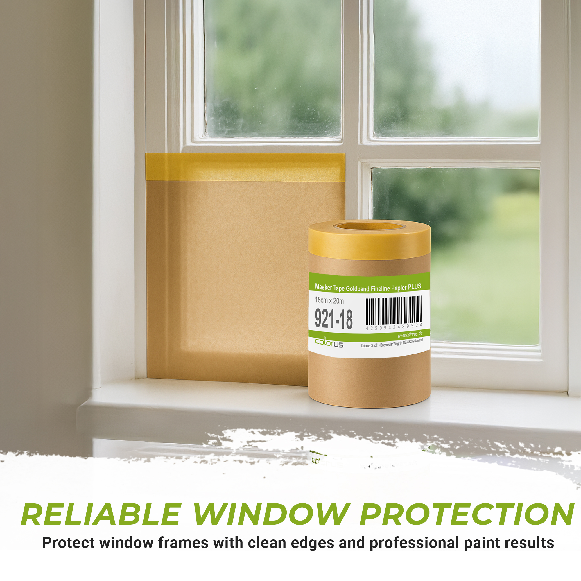 Colorus Premium Papier Masker Tape Goldband Fineline UV 30 18cm x 20m