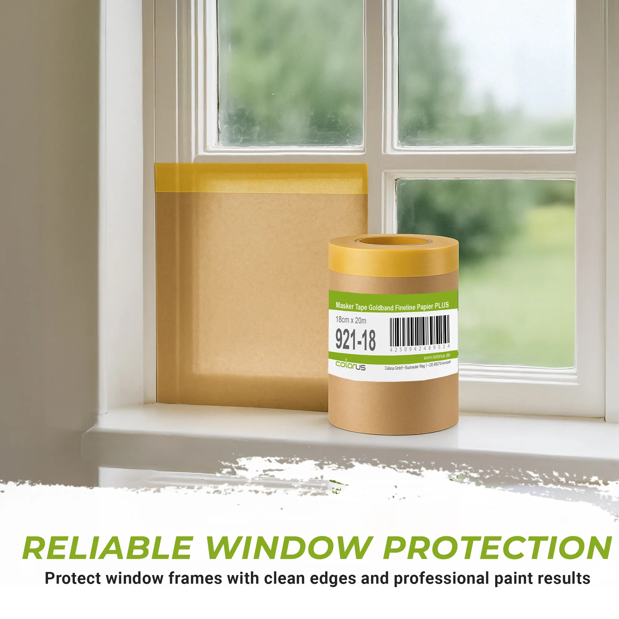 Colorus Premium Papier Masker Tape Goldband Fineline UV 30 18cm x 20m