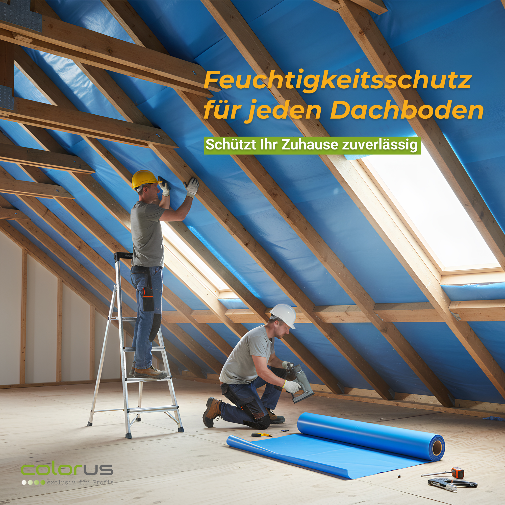 Colorus Premium Dampfbremsfolie 125µ Dachfolie 4 x 25m Brandklasse E