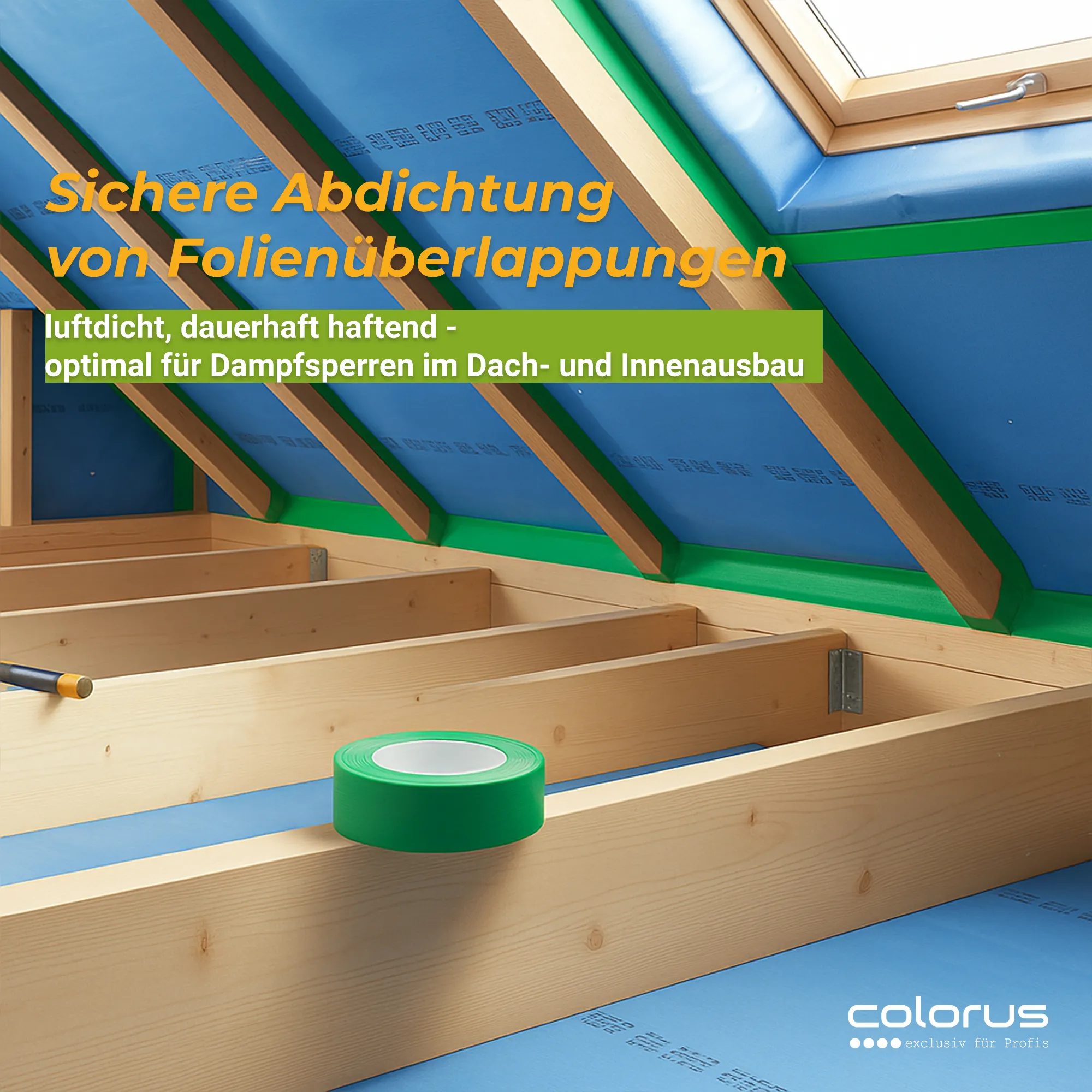 Colorus AggroFlex PLUS ruban adhésif pare-vapeur vert 25m 50mm