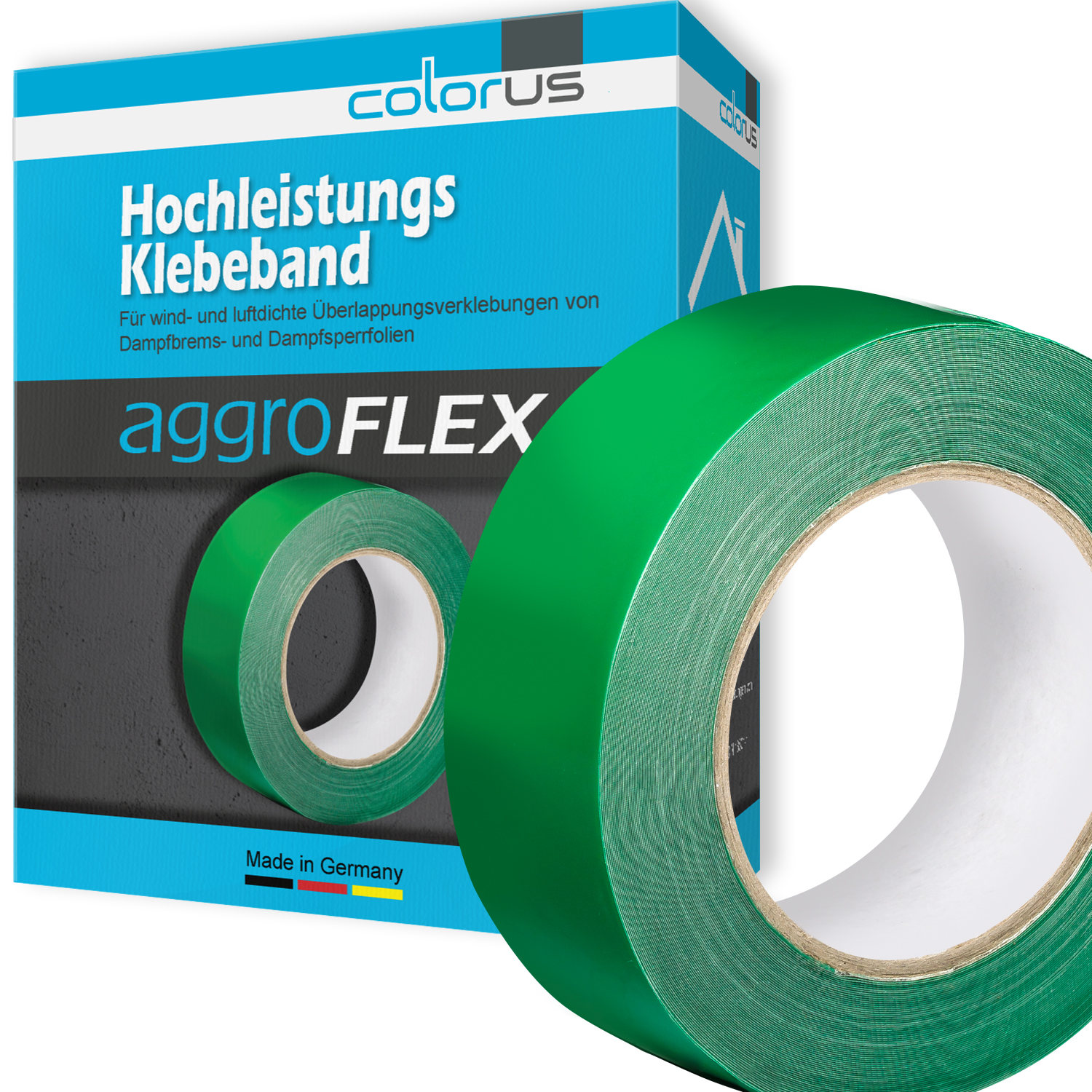 Colorus Aggroflex Dampf­sperrfolien-Klebeband 50 mm x 25 m – 10er Set Profi-Folieband für Dampfsperren & Dampfbremsen, extra stark & luftdicht
