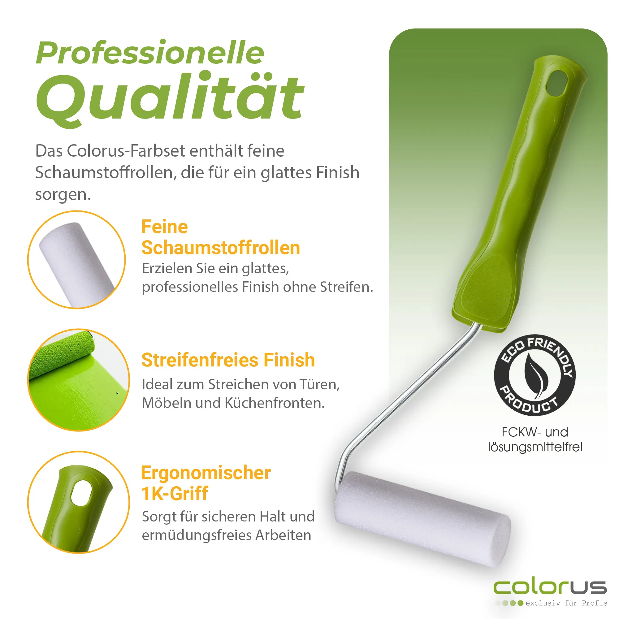 Profi Lackier Set 14 tlg Schaumwalzen 11 cm für wasserbasierte Lacke