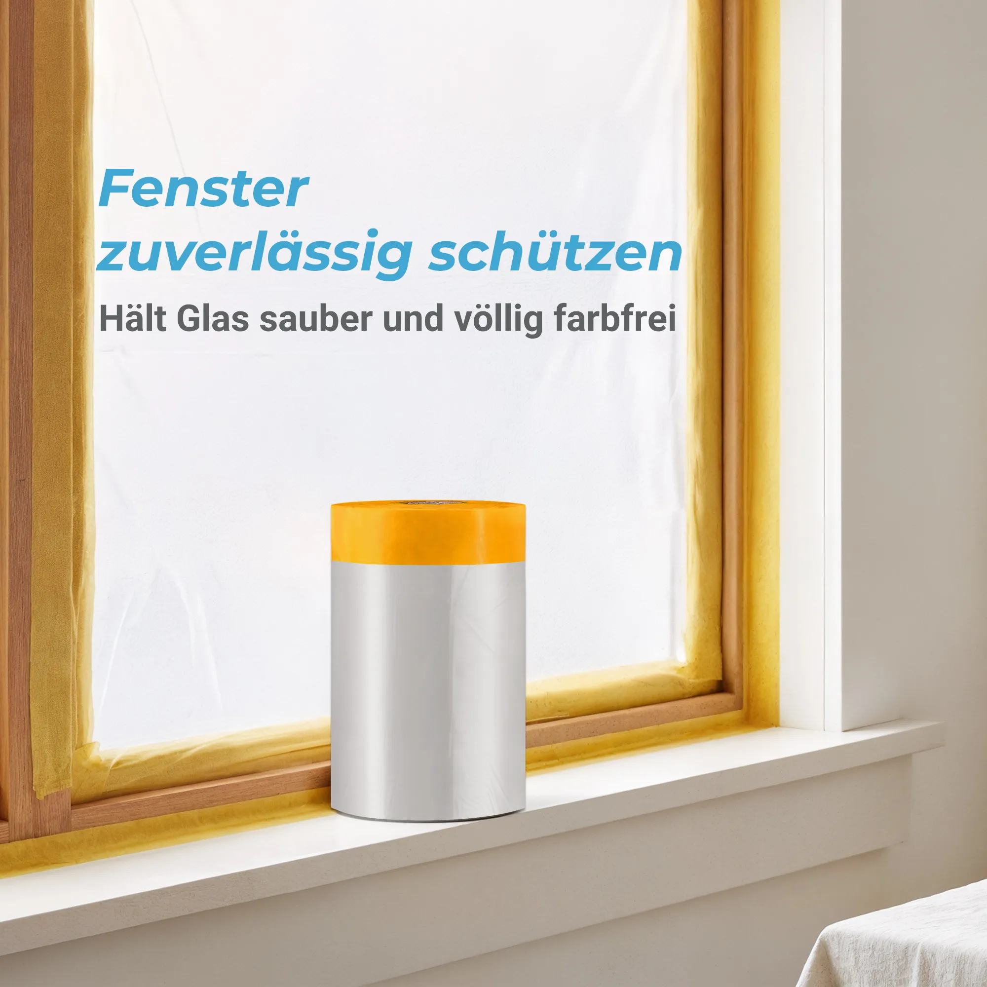 Mamba Abklebeband-Set 6-teilig | 2x Abdeckfolie (270 cm × 16 m & 55 cm × 25 m) | 4x Goldband 25 mm × 25 m