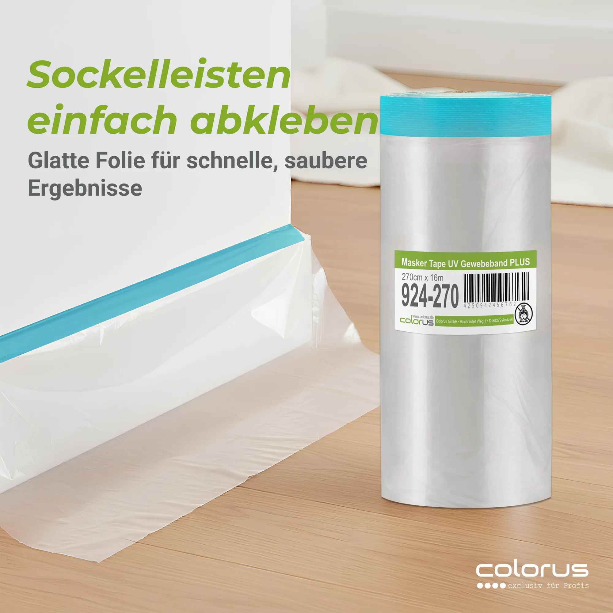 Colorus Premium Folien Masker Tape Gewebe UV 21 270cm x 16m