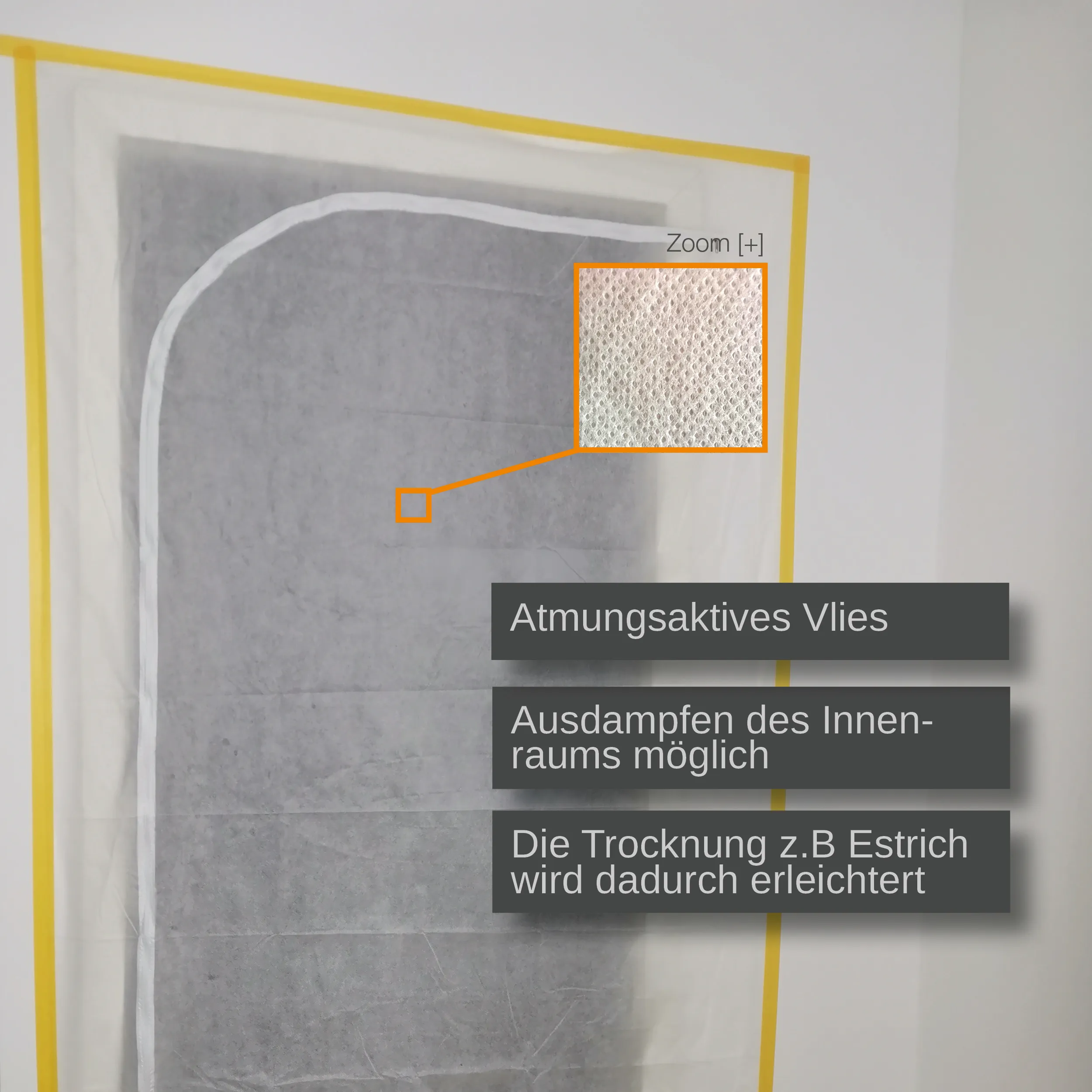 Porte anti-poussière en film non tissé avec fermeture éclair C