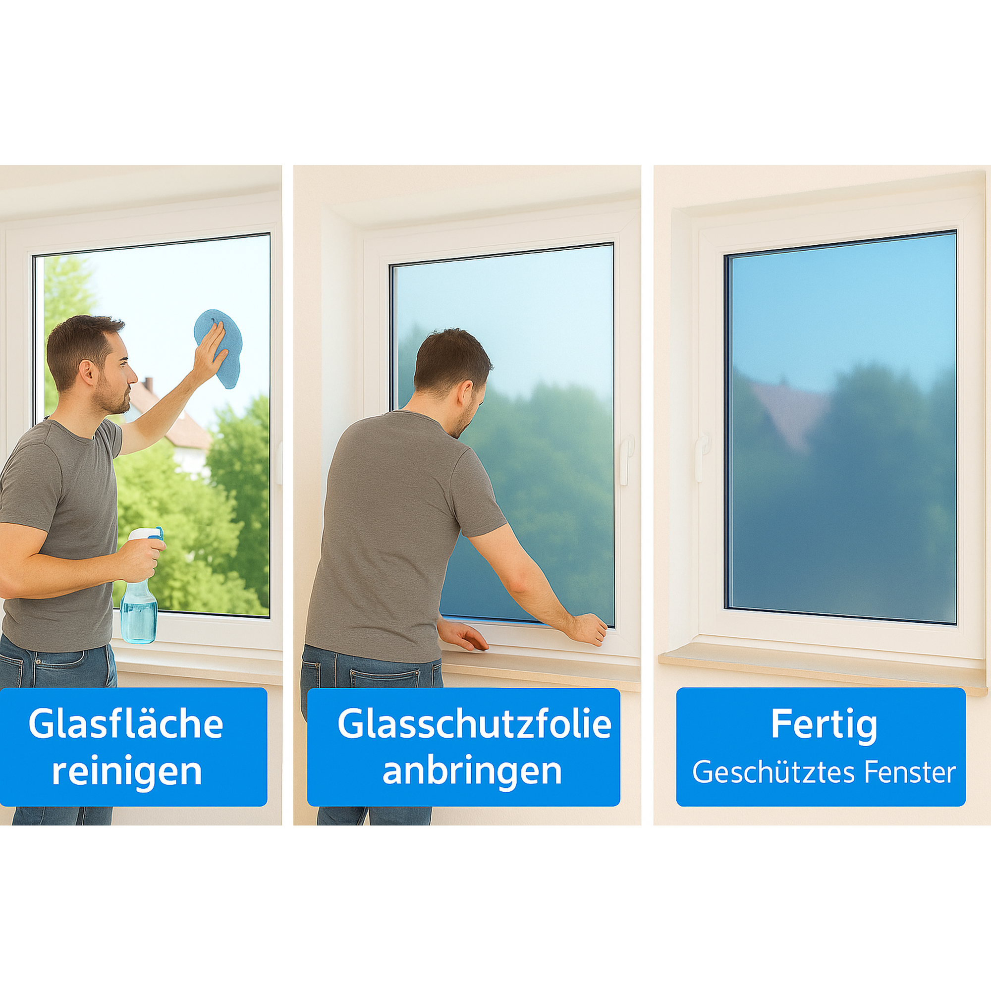 Premium Glasschutzfolie blau Fensterschutzfolie 0,50 x 100m