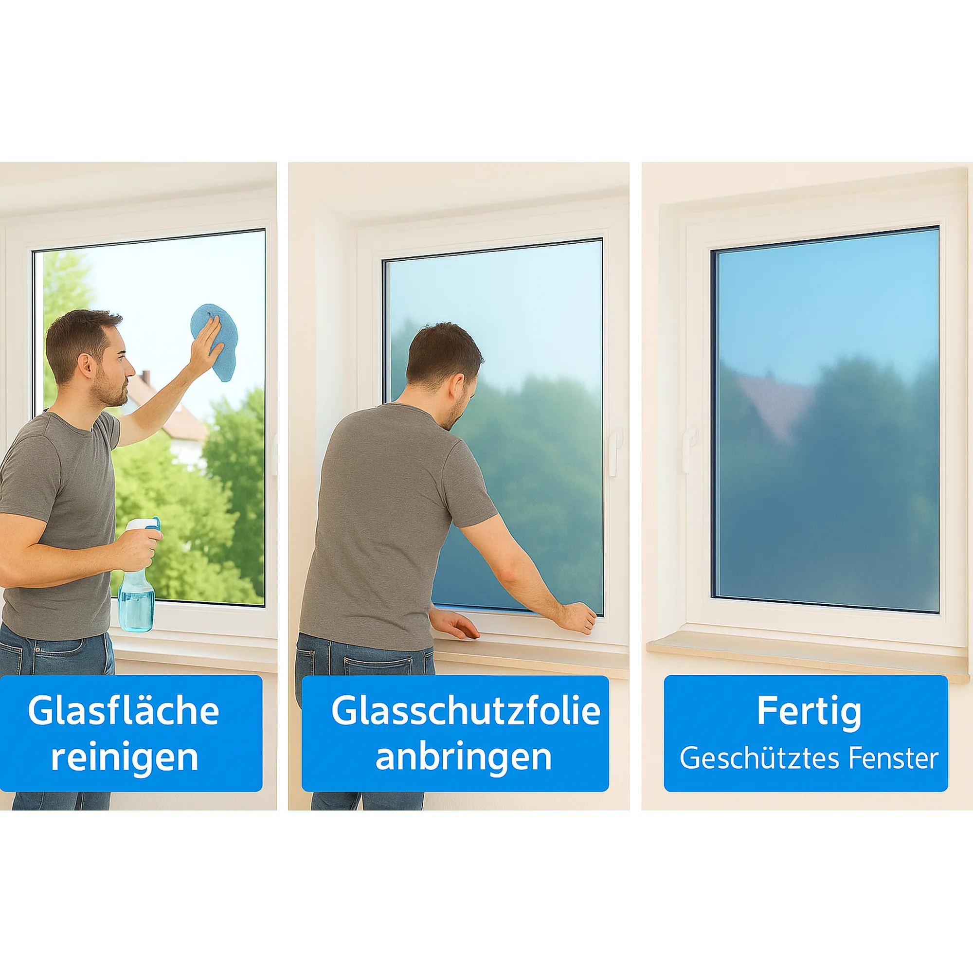 Premium Glasschutzfolie blau Fensterschutzfolie 0,50 x 100m