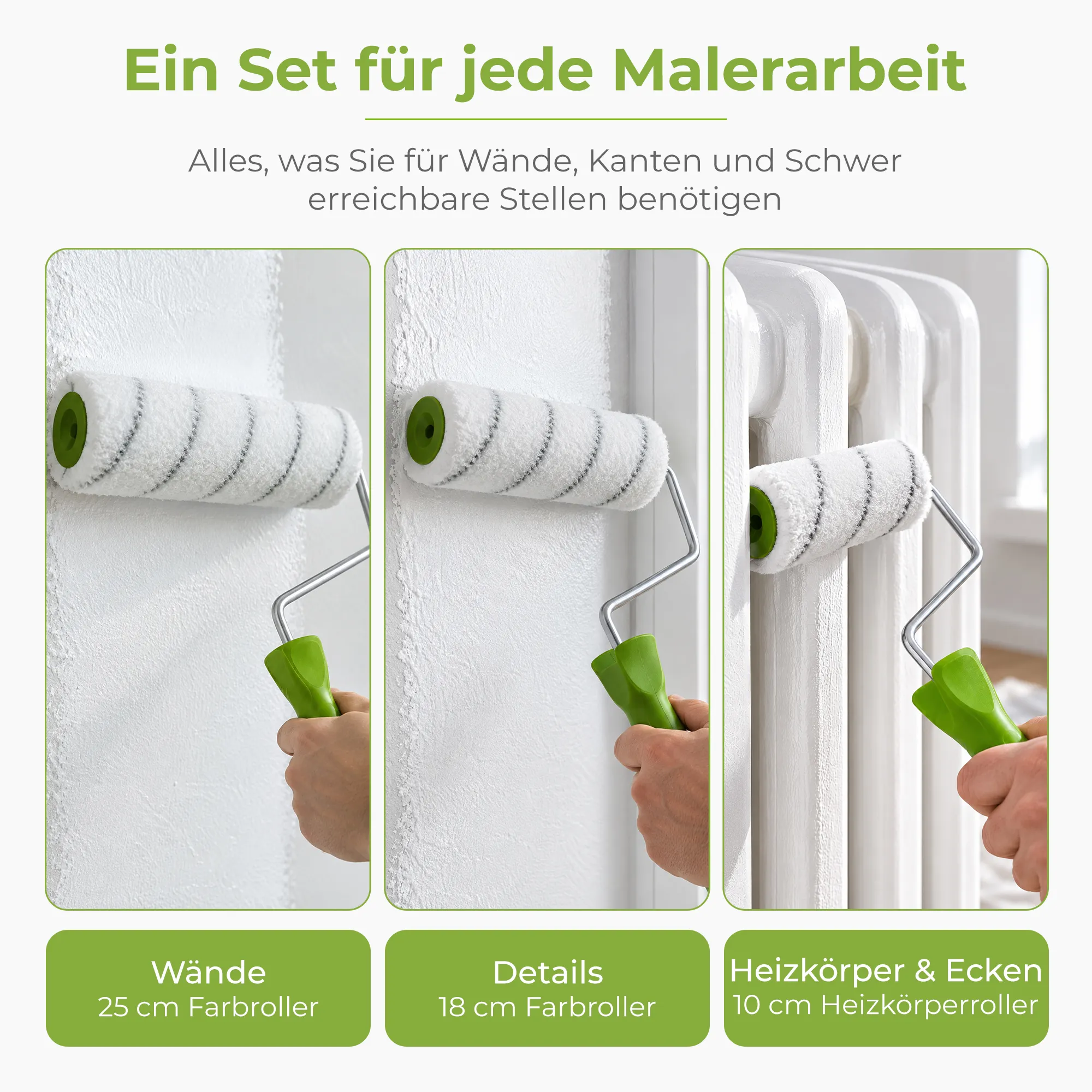 Profi Maler Set 21-teilig | für lösemittelhaltige Lacke & Wandfarben